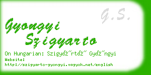 gyongyi szigyarto business card
